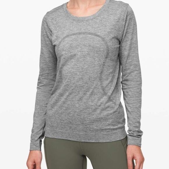 Lululemon Swiftly Relaxed Long-Sleeve Crew Neck T-Shirt Slate Gray 12 - Picture 1 of 6